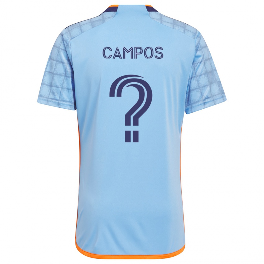 Niño Camiseta Adonis Campos #0 Azul Naranja 1ª Equipación 2024/25 La Camisa Chile