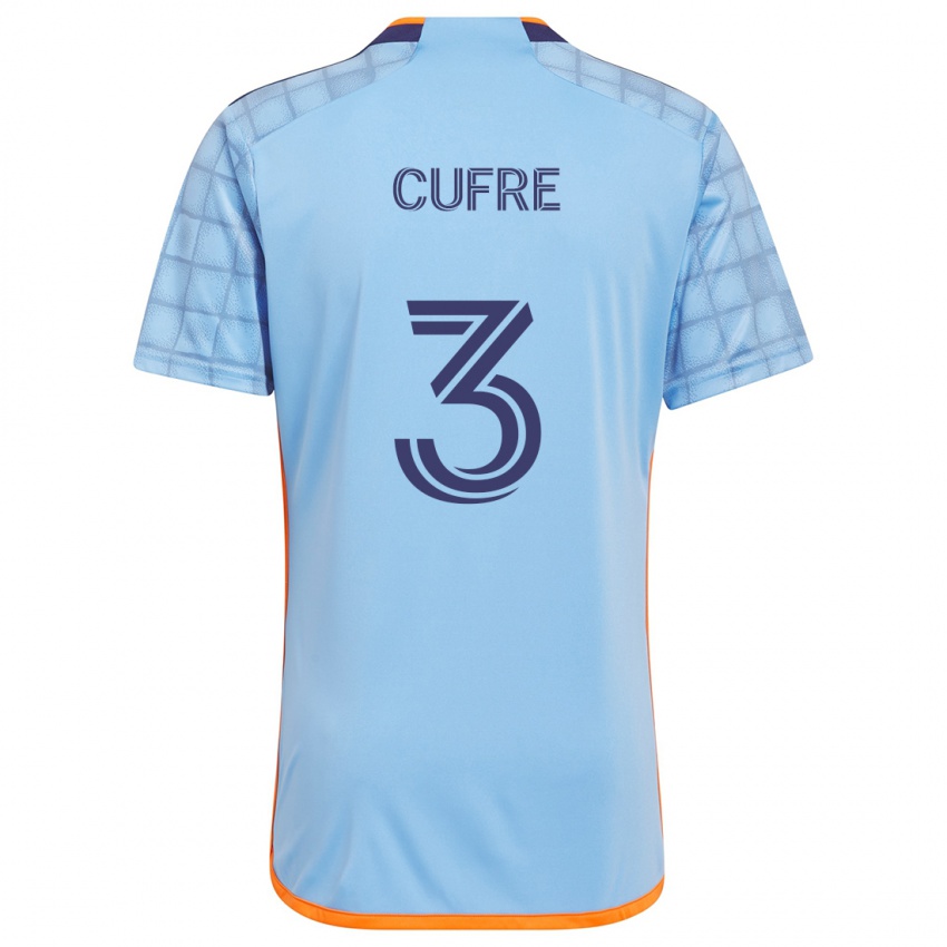 Niño Camiseta Braian Cufré #3 Azul Naranja 1ª Equipación 2024/25 La Camisa Chile