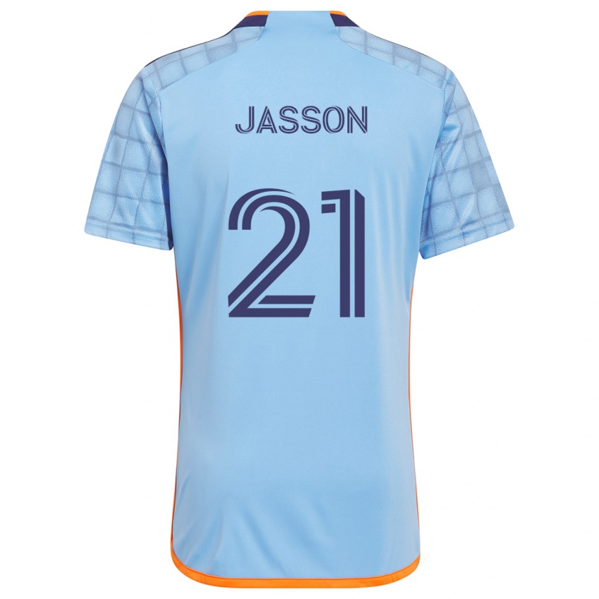 Niño Camiseta Andres Jasson #21 Azul Naranja 1ª Equipación 2024/25 La Camisa Chile