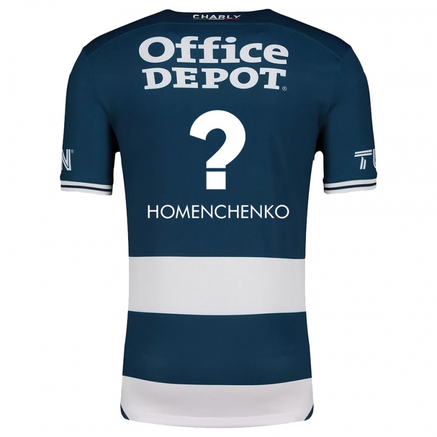 Niño Camiseta Santiago Homenchenko #0 Azul Blanco 1ª Equipación 2024/25 La Camisa Chile