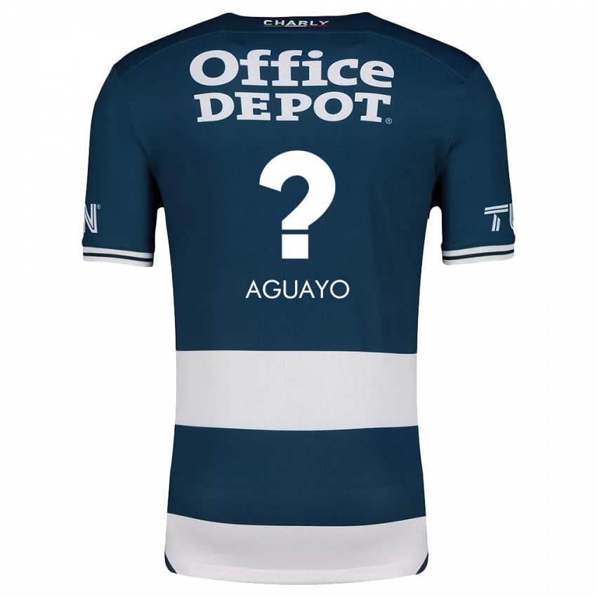 Niño Camiseta Sergio Aguayo #0 Azul Blanco 1ª Equipación 2024/25 La Camisa Chile