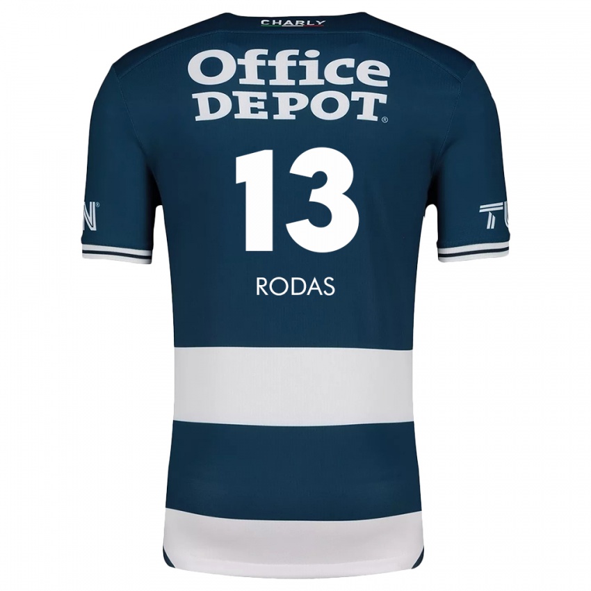 Niño Camiseta Carlos Rodas #13 Azul Blanco 1ª Equipación 2024/25 La Camisa Chile