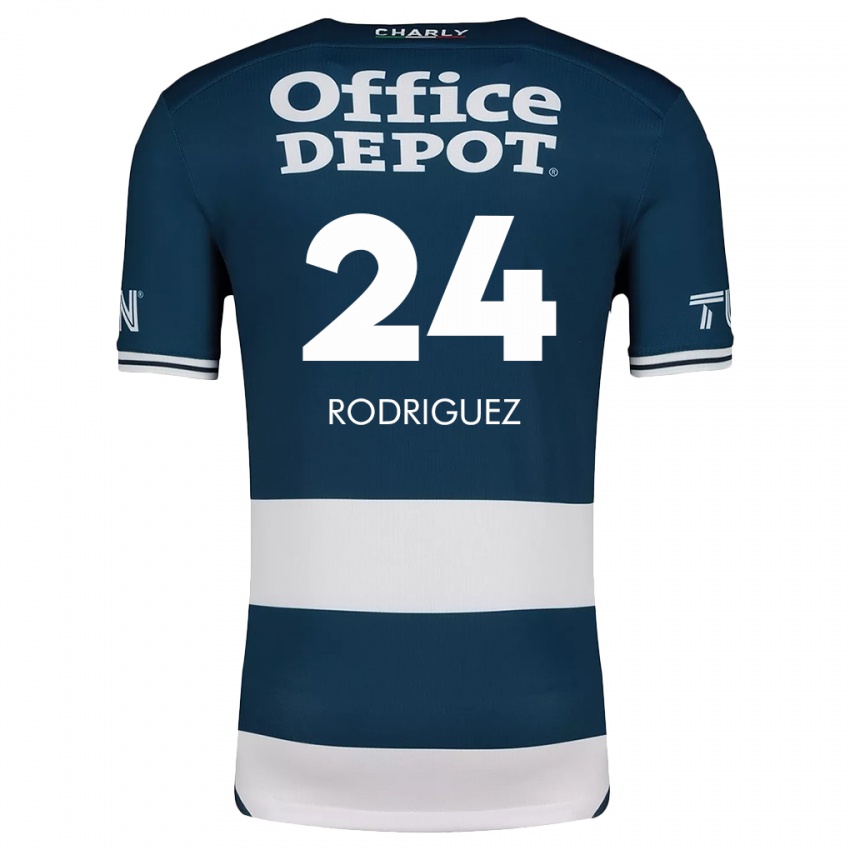 Niño Camiseta Luis Rodriguez #24 Azul Blanco 1ª Equipación 2024/25 La Camisa Chile