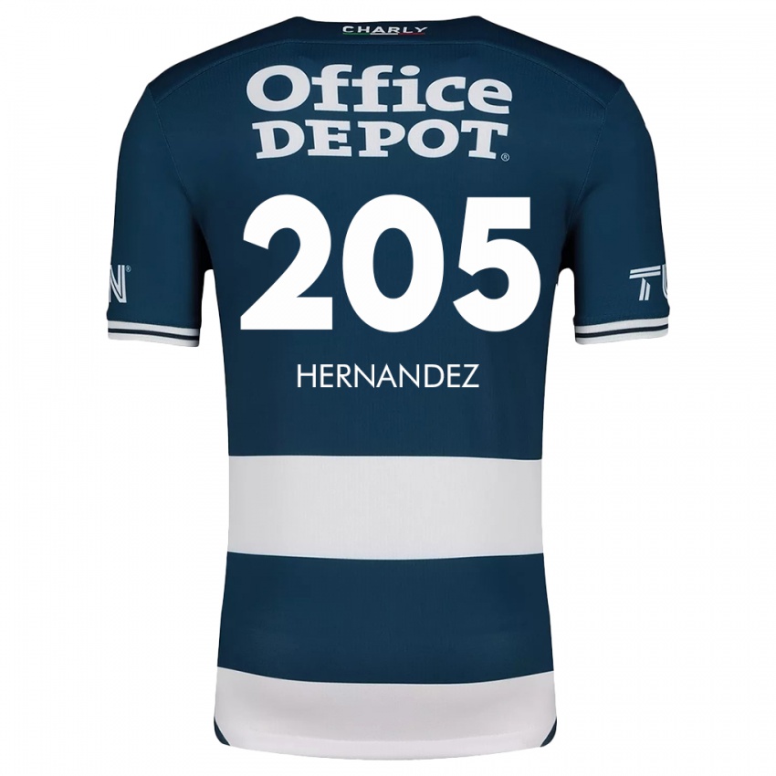 Niño Camiseta Sergio Hernández #205 Azul Blanco 1ª Equipación 2024/25 La Camisa Chile