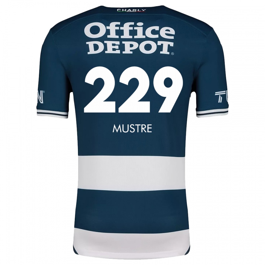 Niño Camiseta Eduardo Mustre #229 Azul Blanco 1ª Equipación 2024/25 La Camisa Chile