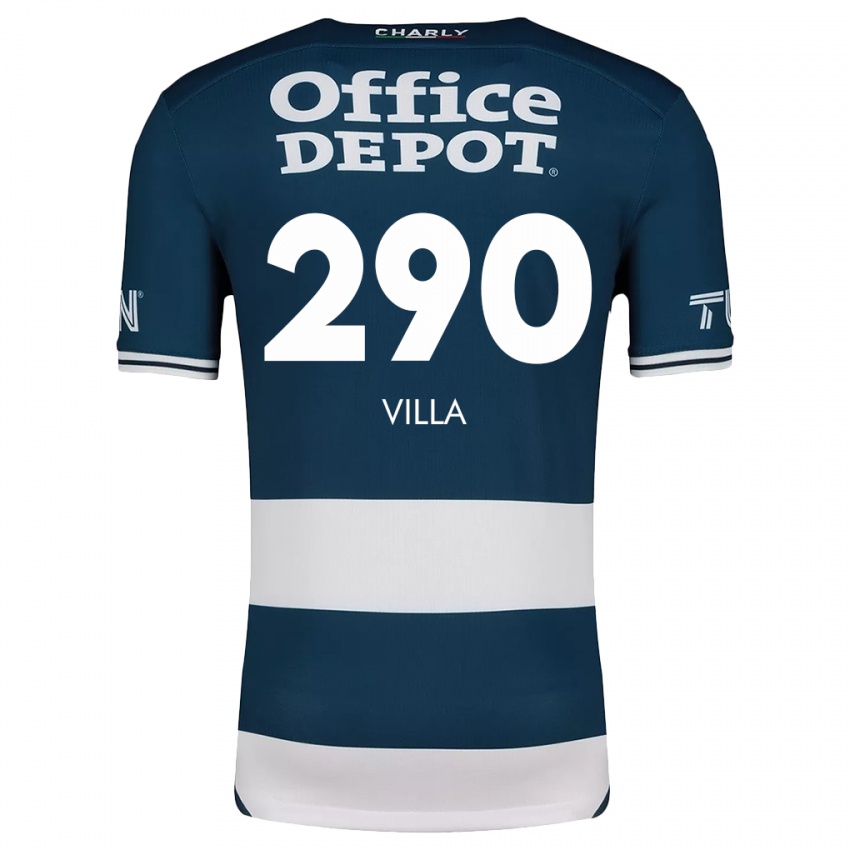 Niño Camiseta Adrián Villa #290 Azul Blanco 1ª Equipación 2024/25 La Camisa Chile