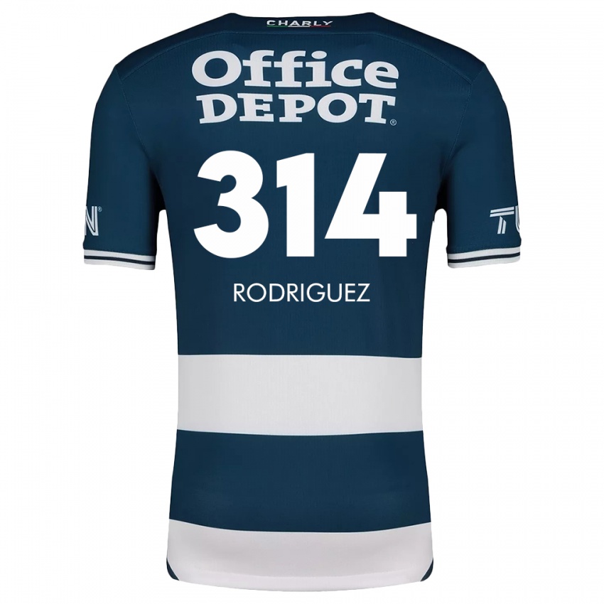 Niño Camiseta Alan Rodríguez #314 Azul Blanco 1ª Equipación 2024/25 La Camisa Chile