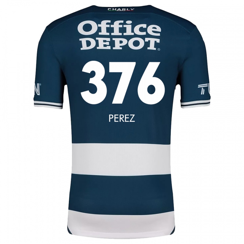 Niño Camiseta Abraham Pérez #376 Azul Blanco 1ª Equipación 2024/25 La Camisa Chile