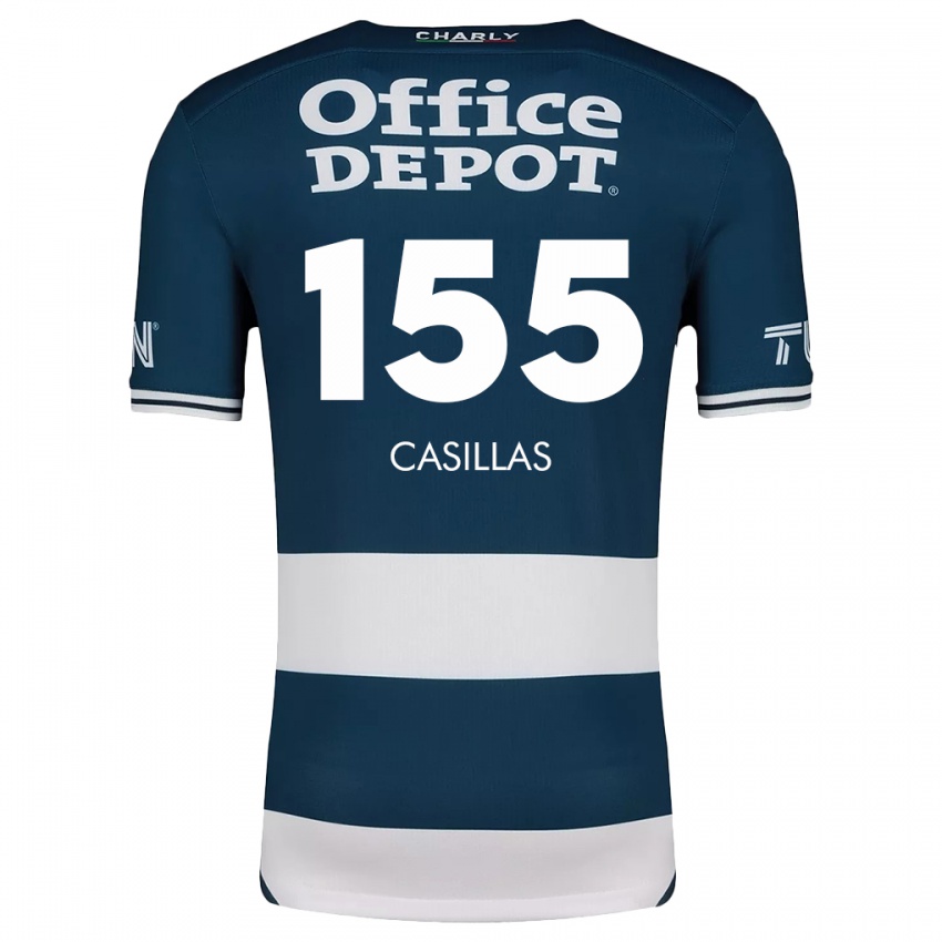 Niño Camiseta Johan Casillas #155 Azul Blanco 1ª Equipación 2024/25 La Camisa Chile