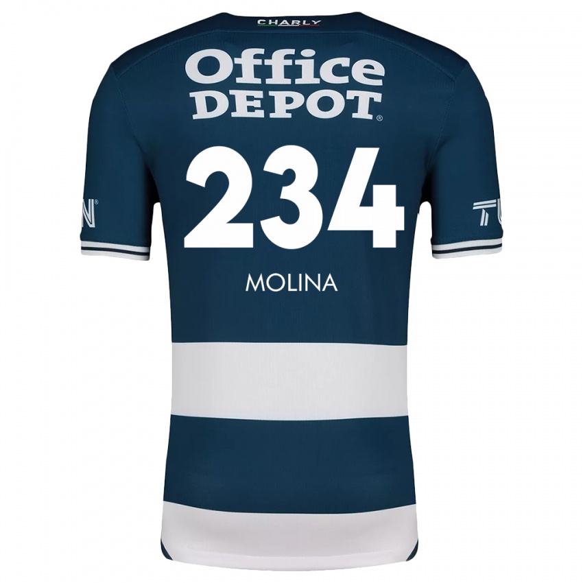 Niño Camiseta Yoshimar Molina #234 Azul Blanco 1ª Equipación 2024/25 La Camisa Chile