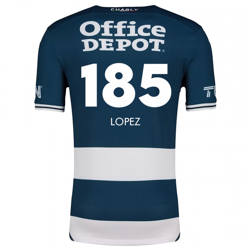 Niño Camiseta René López #185 Azul Blanco 1ª Equipación 2024/25 La Camisa Chile