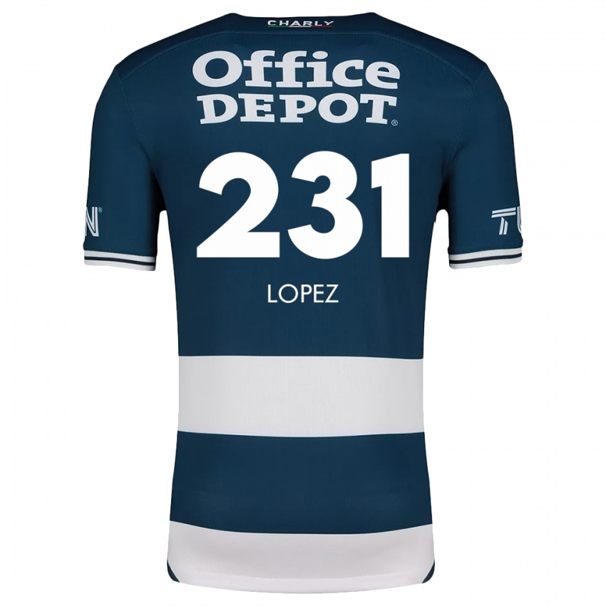 Niño Camiseta Víctor López #231 Azul Blanco 1ª Equipación 2024/25 La Camisa Chile