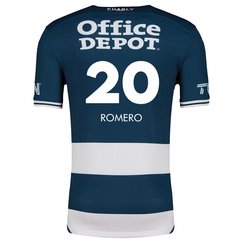 Niño Camiseta Tamara Romero #20 Azul Blanco 1ª Equipación 2024/25 La Camisa Chile