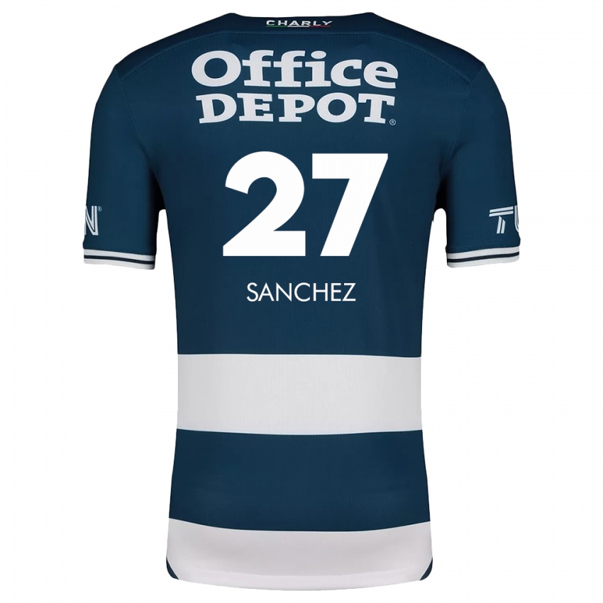 Niño Camiseta Ella Sanchez #27 Azul Blanco 1ª Equipación 2024/25 La Camisa Chile