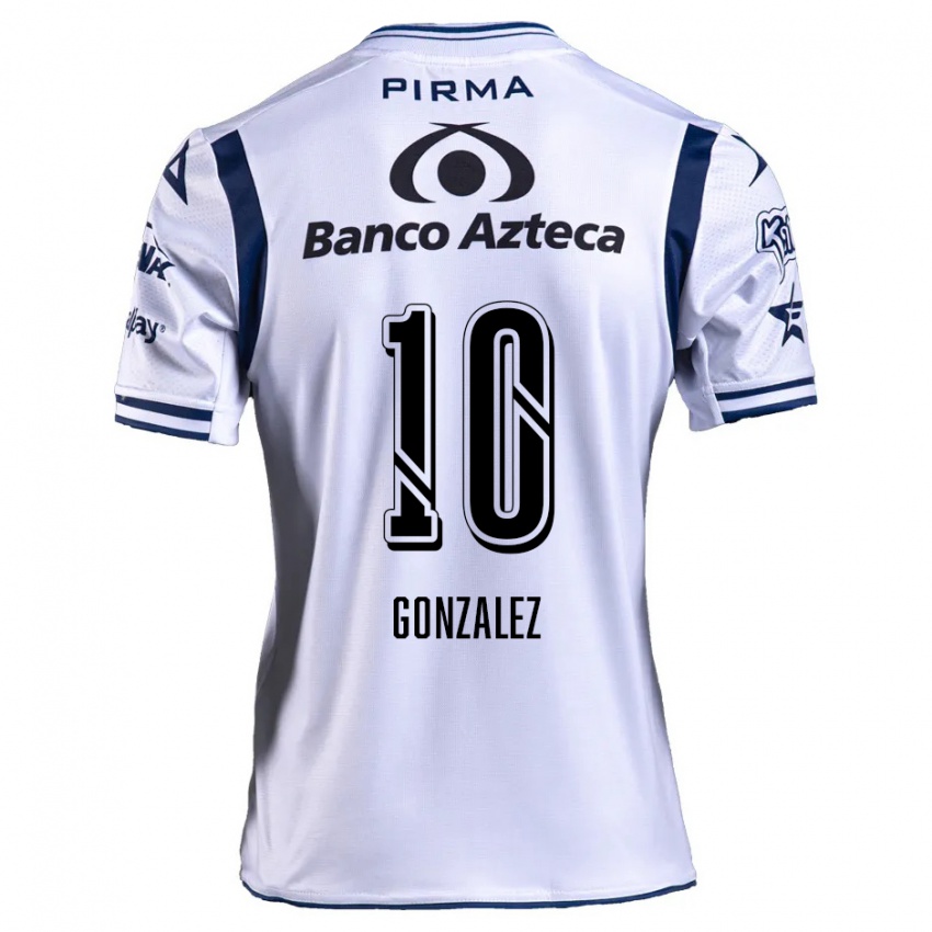 Niño Camiseta Jair González #10 Blanco Azul Marino 1ª Equipación 2024/25 La Camisa Chile