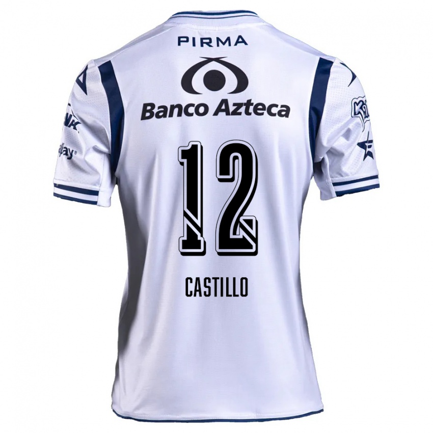 Niño Camiseta Raúl Castillo #12 Blanco Azul Marino 1ª Equipación 2024/25 La Camisa Chile