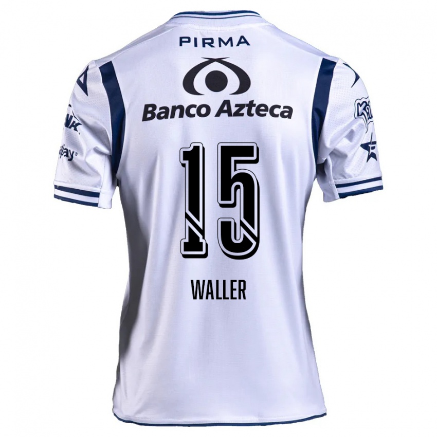 Niño Camiseta Facundo Waller #15 Blanco Azul Marino 1ª Equipación 2024/25 La Camisa Chile