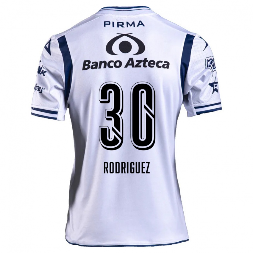 Niño Camiseta Jesús Rodríguez #30 Blanco Azul Marino 1ª Equipación 2024/25 La Camisa Chile