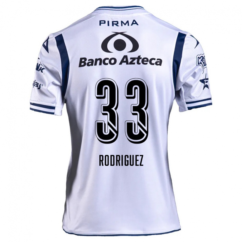 Niño Camiseta Jorge Rodríguez #33 Blanco Azul Marino 1ª Equipación 2024/25 La Camisa Chile