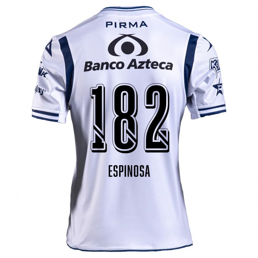 Niño Camiseta Daniel Espinosa #182 Blanco Azul Marino 1ª Equipación 2024/25 La Camisa Chile