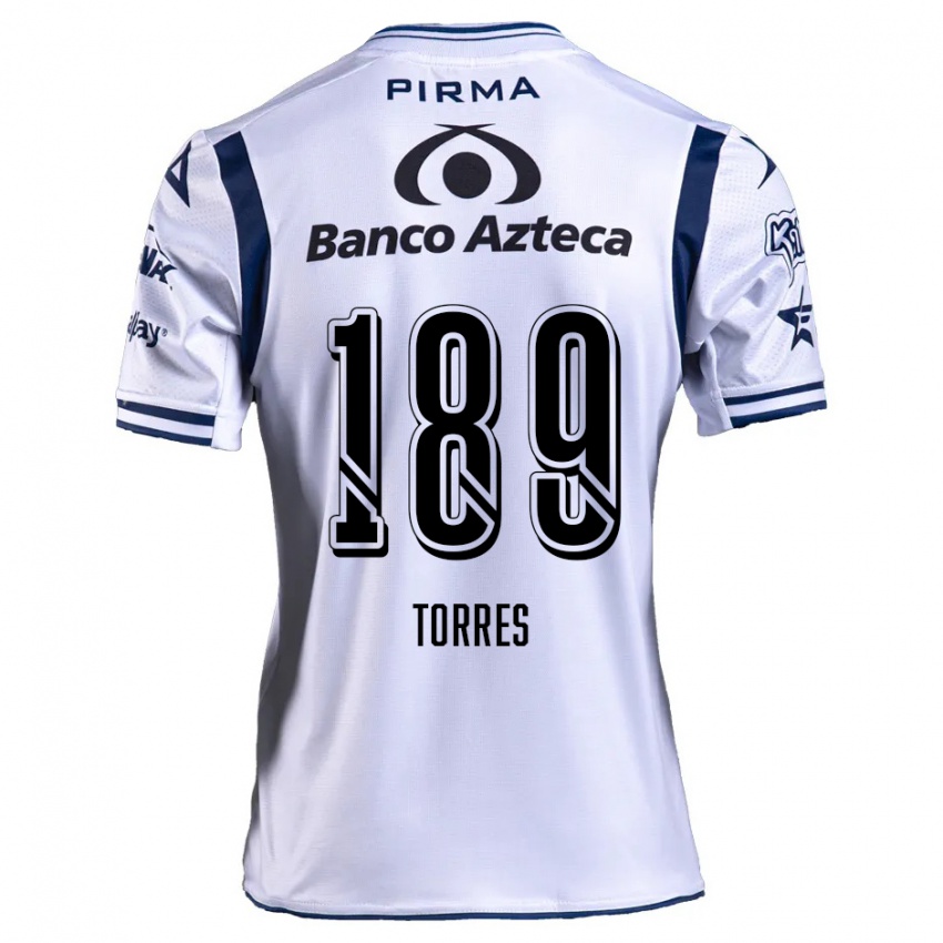 Niño Camiseta Dylan Torres #189 Blanco Azul Marino 1ª Equipación 2024/25 La Camisa Chile