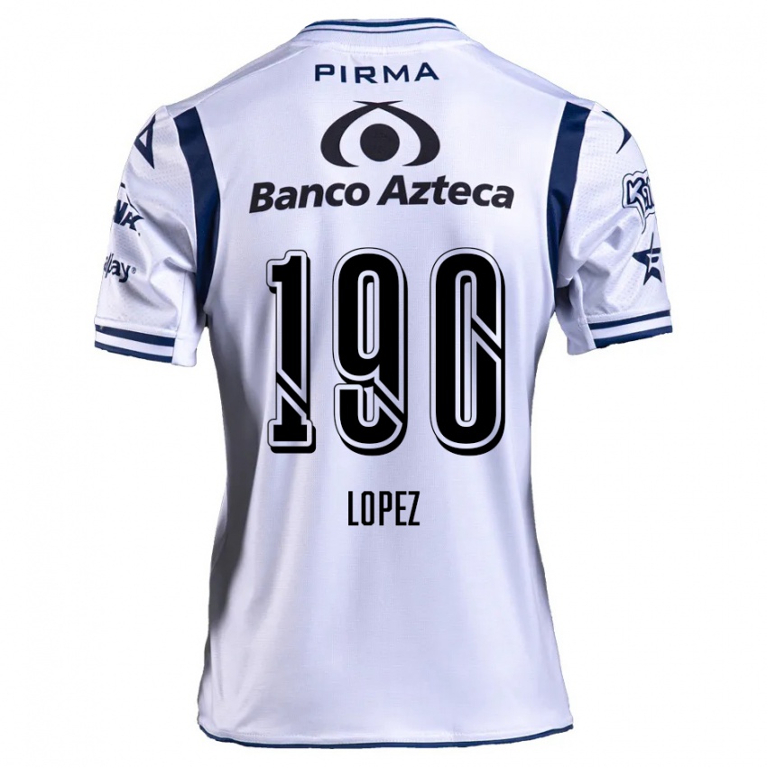 Niño Camiseta Josué López #190 Blanco Azul Marino 1ª Equipación 2024/25 La Camisa Chile