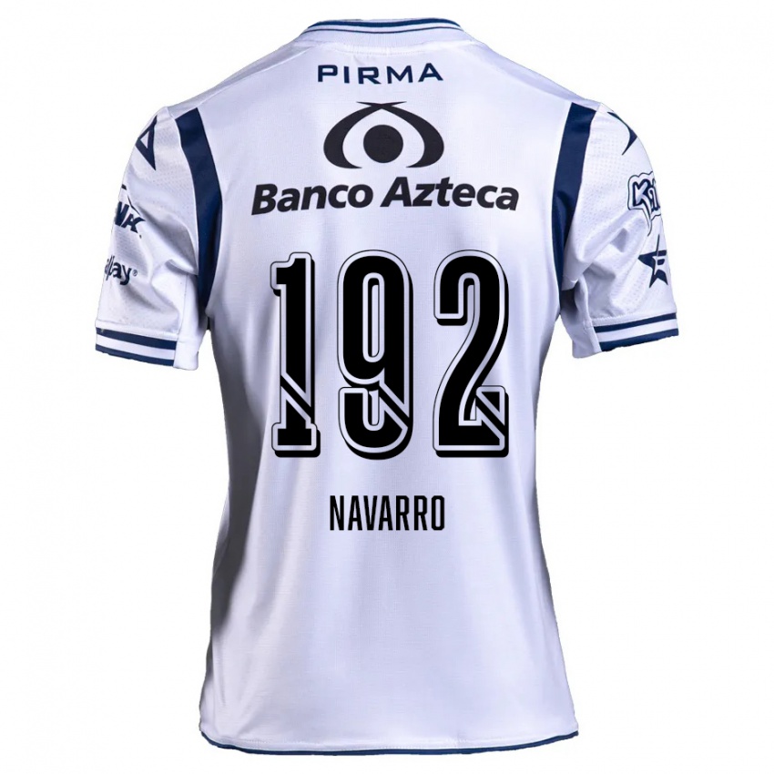 Niño Camiseta Eduardo Navarro #192 Blanco Azul Marino 1ª Equipación 2024/25 La Camisa Chile