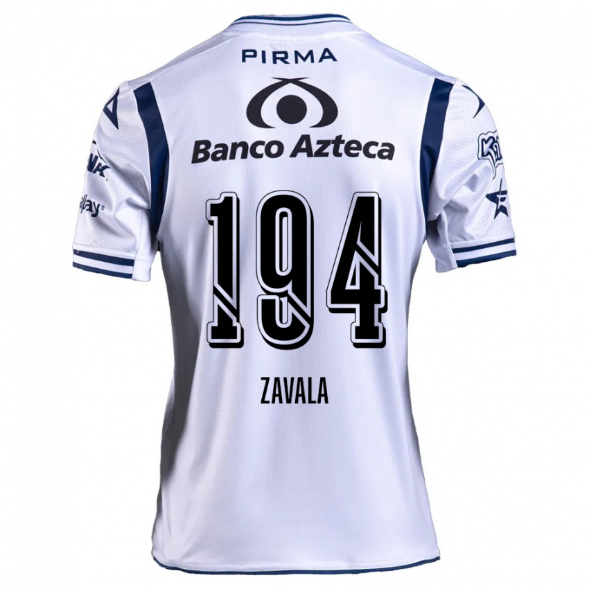 Niño Camiseta Arath Zavala #194 Blanco Azul Marino 1ª Equipación 2024/25 La Camisa Chile