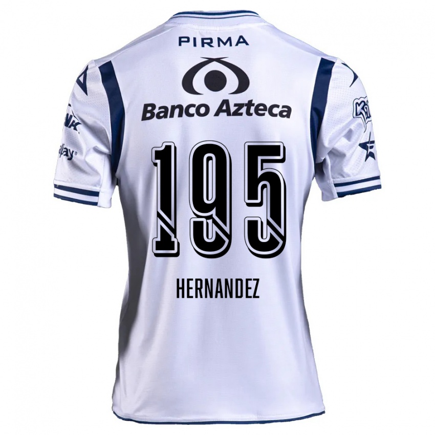 Niño Camiseta Daniel Hernández #195 Blanco Azul Marino 1ª Equipación 2024/25 La Camisa Chile