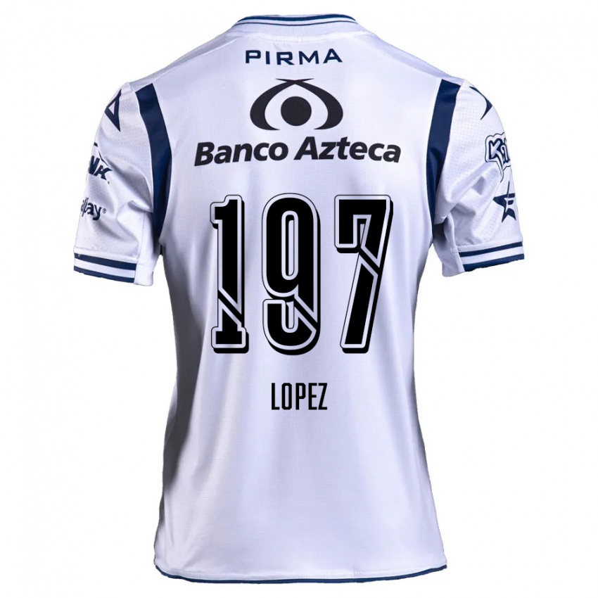 Niño Camiseta Sebastián López #197 Blanco Azul Marino 1ª Equipación 2024/25 La Camisa Chile