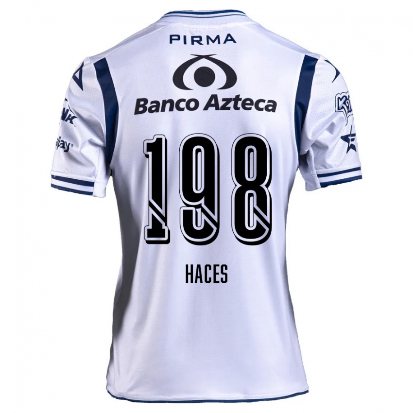 Niño Camiseta Daniel Haces #198 Blanco Azul Marino 1ª Equipación 2024/25 La Camisa Chile