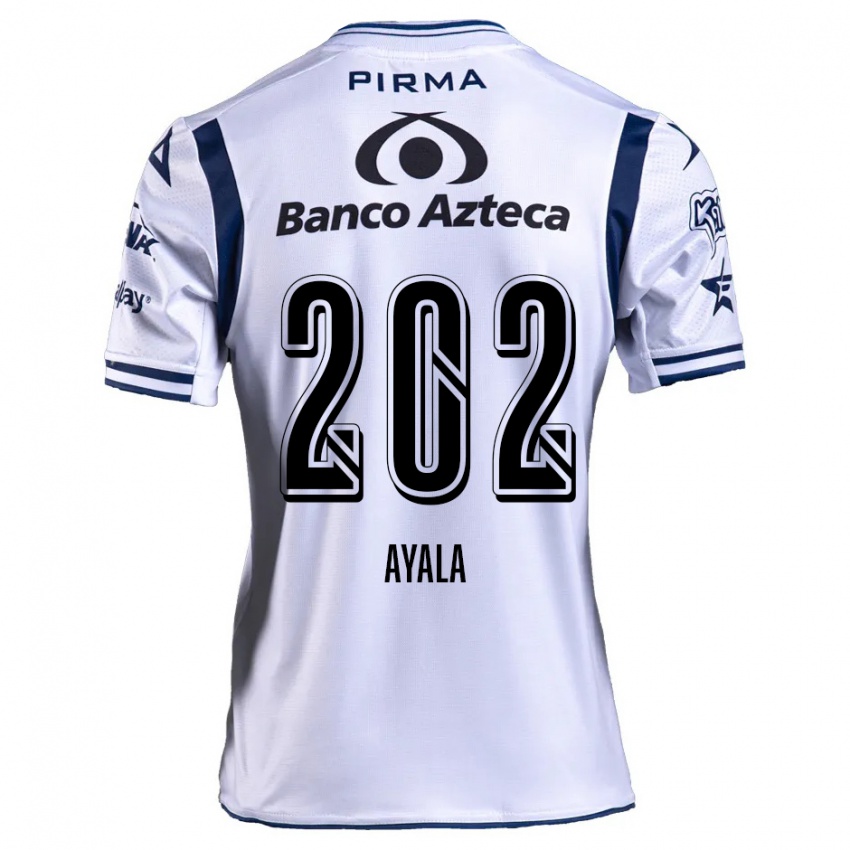 Niño Camiseta Diego Ayala #202 Blanco Azul Marino 1ª Equipación 2024/25 La Camisa Chile