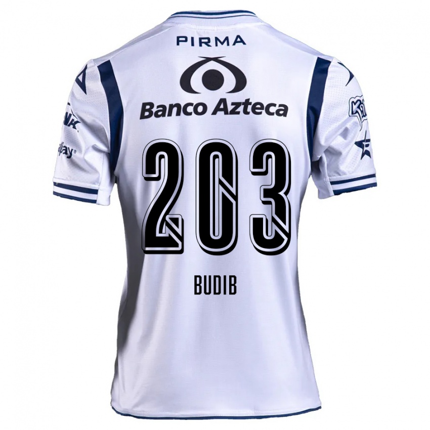 Niño Camiseta Pedro Budib #203 Blanco Azul Marino 1ª Equipación 2024/25 La Camisa Chile