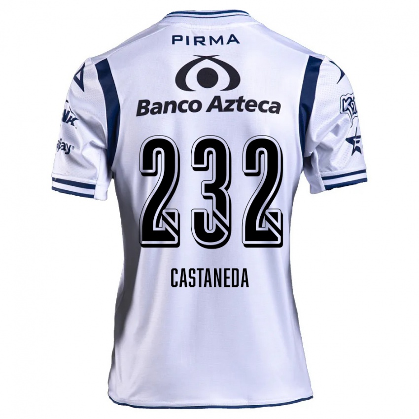 Niño Camiseta Ángel Castañeda #232 Blanco Azul Marino 1ª Equipación 2024/25 La Camisa Chile