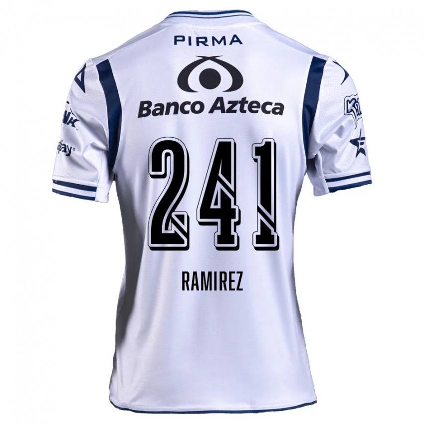 Niño Camiseta Eduardo Ramírez #241 Blanco Azul Marino 1ª Equipación 2024/25 La Camisa Chile