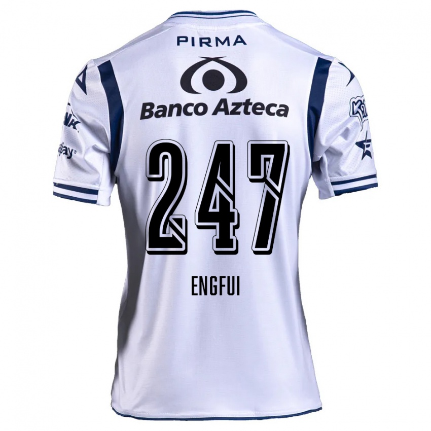 Niño Camiseta Emilio Engfui #247 Blanco Azul Marino 1ª Equipación 2024/25 La Camisa Chile