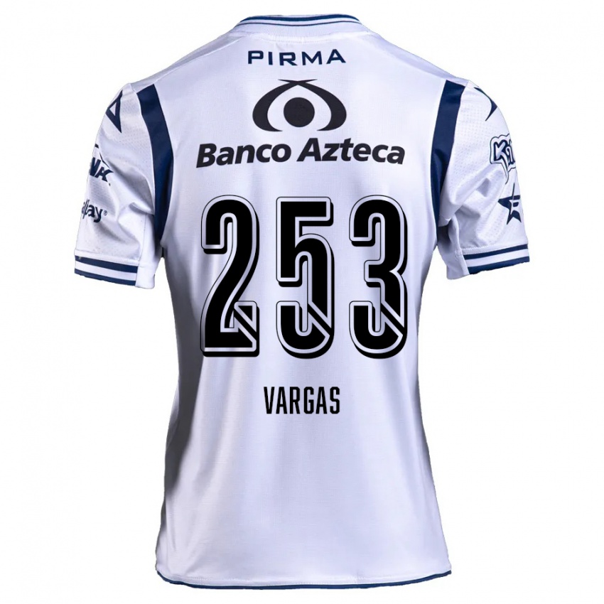 Niño Camiseta Edwin Vargas #253 Blanco Azul Marino 1ª Equipación 2024/25 La Camisa Chile