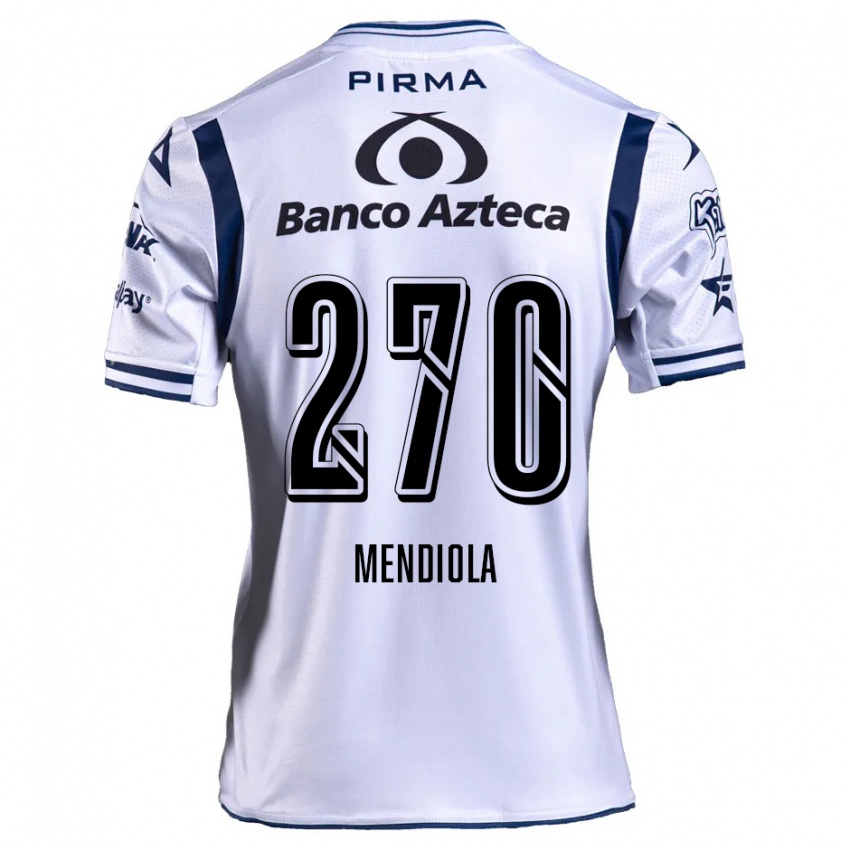 Niño Camiseta Carlos Mendiola #270 Blanco Azul Marino 1ª Equipación 2024/25 La Camisa Chile