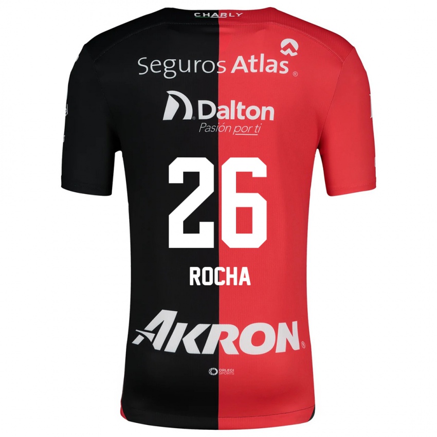 Niño Camiseta Aldo Rocha #26 Negro Rojo 1ª Equipación 2024/25 La Camisa Chile