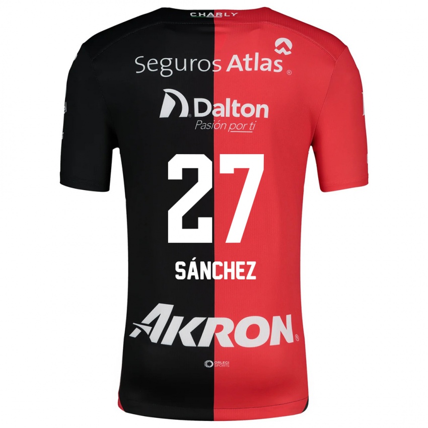 Niño Camiseta Antonio Sánchez #27 Negro Rojo 1ª Equipación 2024/25 La Camisa Chile