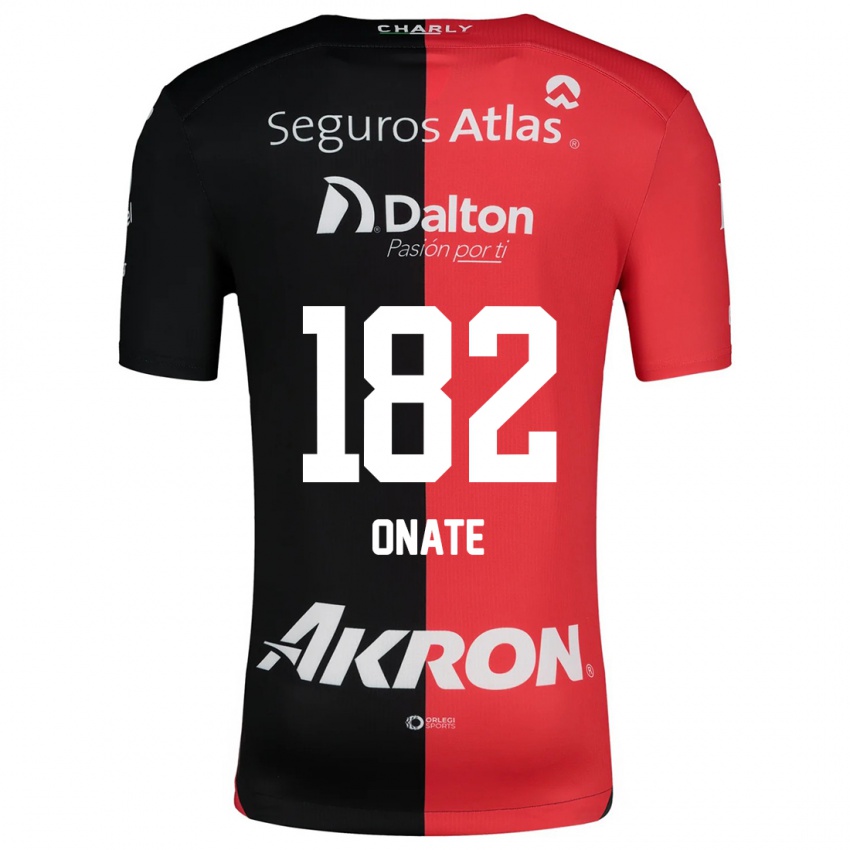 Niño Camiseta Axel Oñate #182 Negro Rojo 1ª Equipación 2024/25 La Camisa Chile