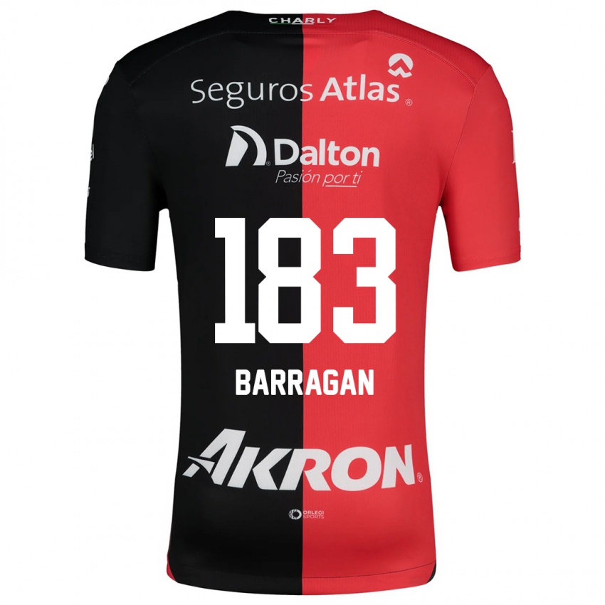 Niño Camiseta Roberto Barragán #183 Negro Rojo 1ª Equipación 2024/25 La Camisa Chile