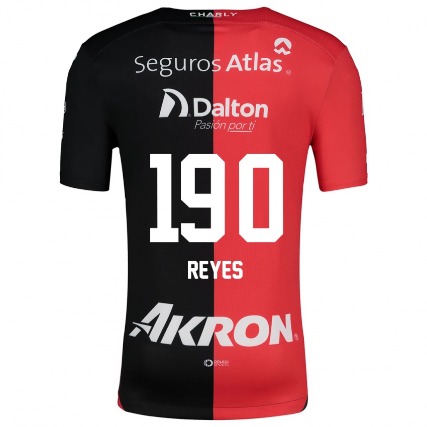 Niño Camiseta Óscar Reyes #190 Negro Rojo 1ª Equipación 2024/25 La Camisa Chile