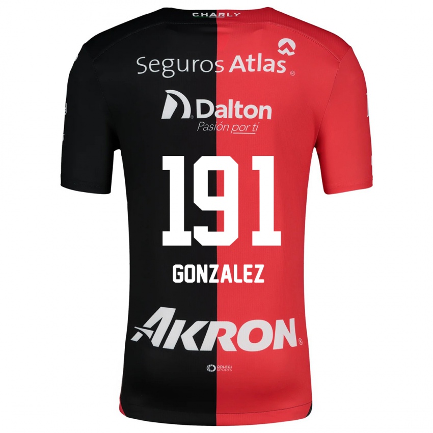 Niño Camiseta Juan González #191 Negro Rojo 1ª Equipación 2024/25 La Camisa Chile