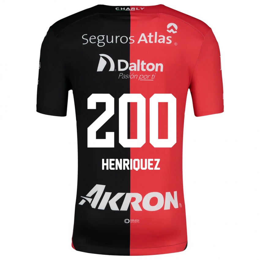 Niño Camiseta Carlos Henríquez #200 Negro Rojo 1ª Equipación 2024/25 La Camisa Chile