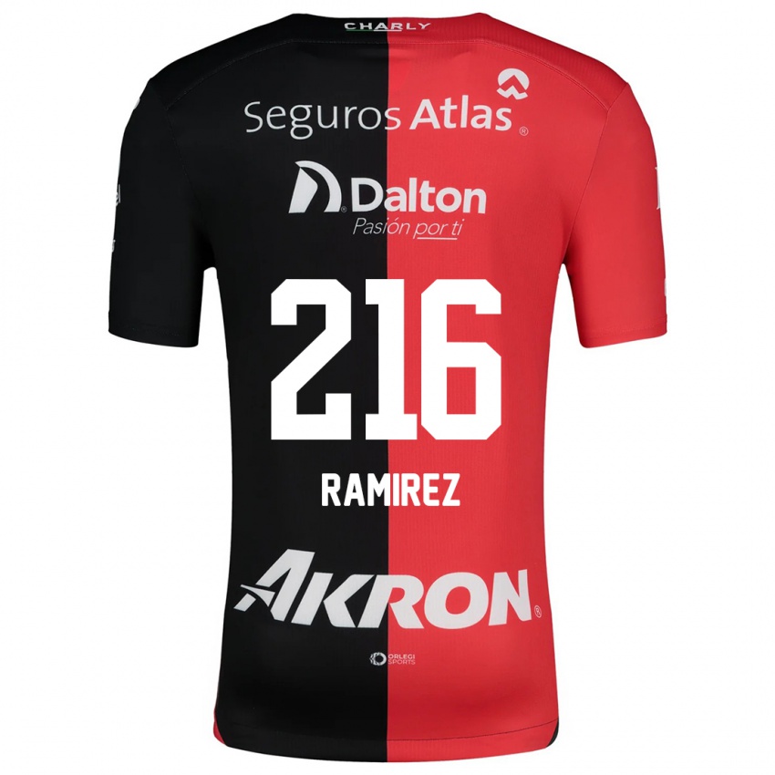 Niño Camiseta Paulo Ramírez #216 Negro Rojo 1ª Equipación 2024/25 La Camisa Chile