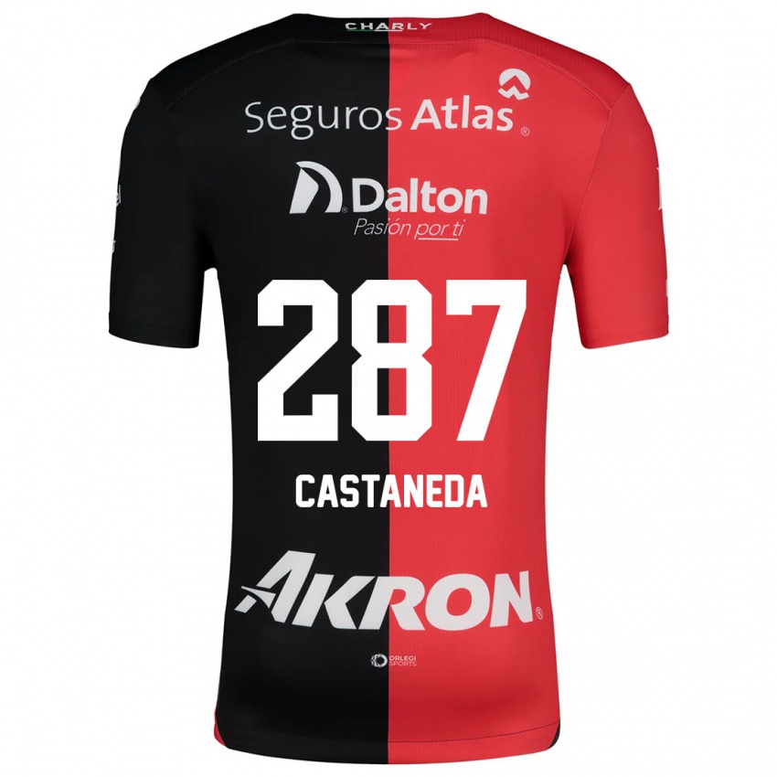 Niño Camiseta Mariano Castañeda #287 Negro Rojo 1ª Equipación 2024/25 La Camisa Chile