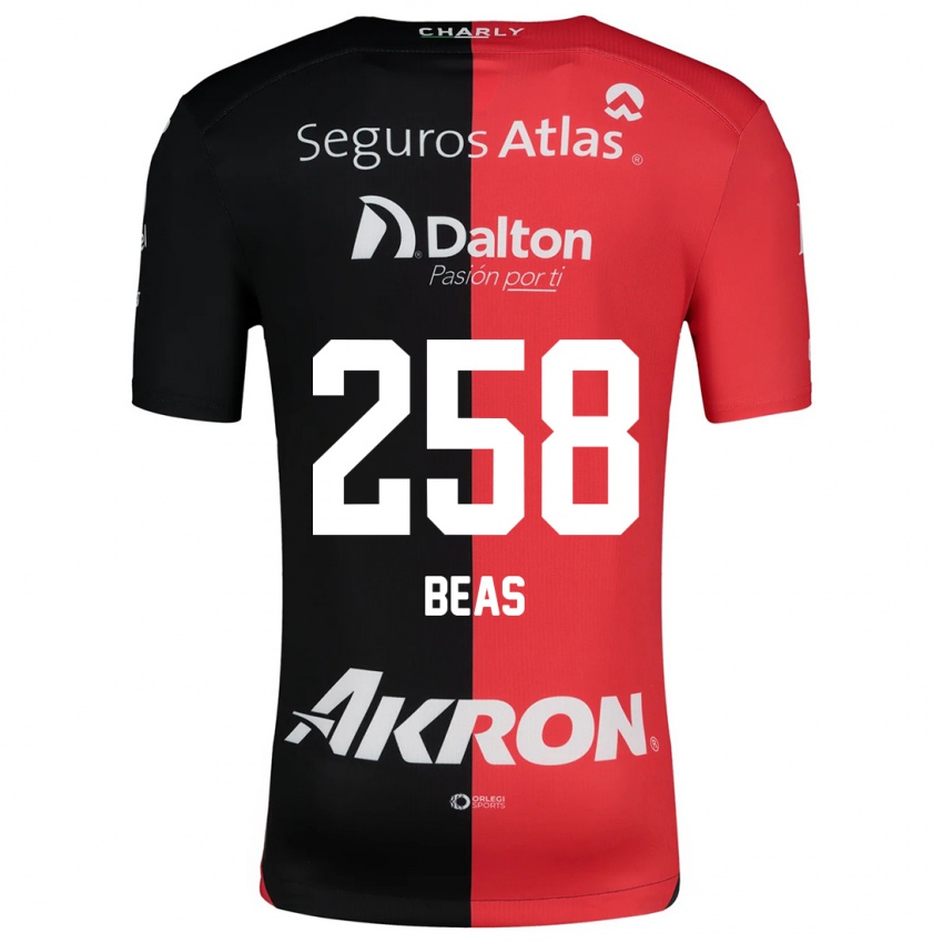 Niño Camiseta Álvaro Beas #258 Negro Rojo 1ª Equipación 2024/25 La Camisa Chile