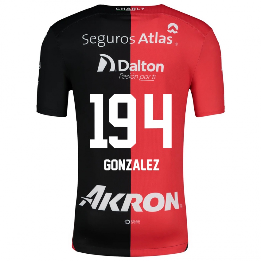 Niño Camiseta Andrés González #194 Negro Rojo 1ª Equipación 2024/25 La Camisa Chile