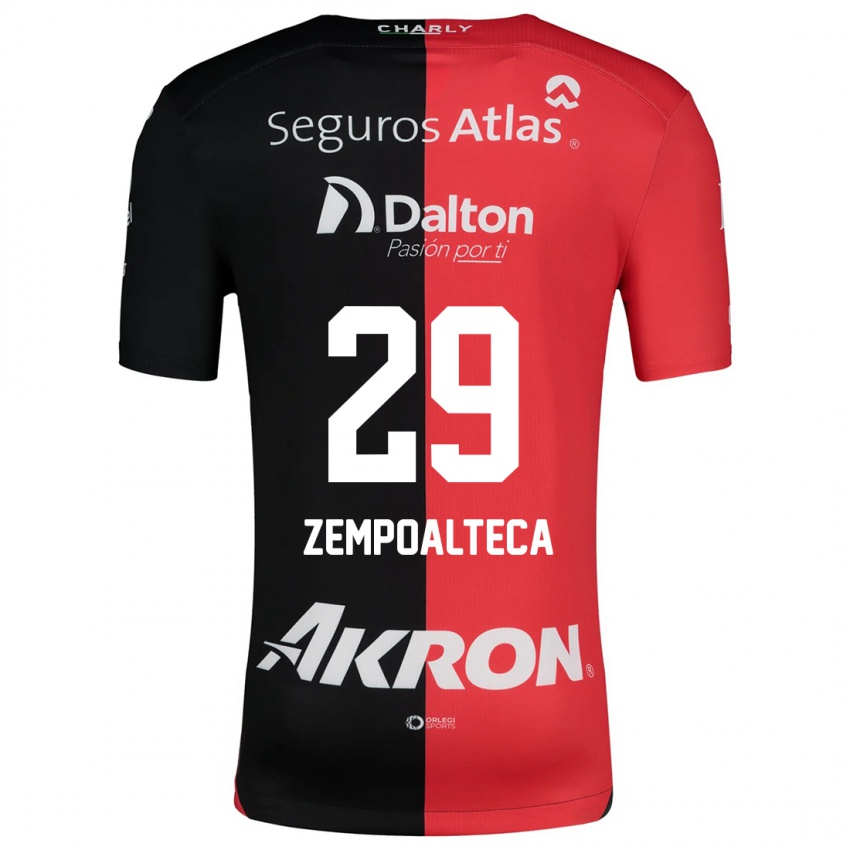 Niño Camiseta Karla Zempoalteca #29 Negro Rojo 1ª Equipación 2024/25 La Camisa Chile